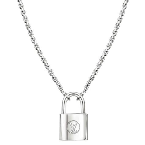 louis vuitton silver lockit necklace|Louis Vuitton padlock necklace.